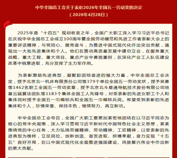 喜訊！匠心筑夢 勞動光榮——集團職工張發(fā)被授予全國五一勞動獎?wù)路Q號